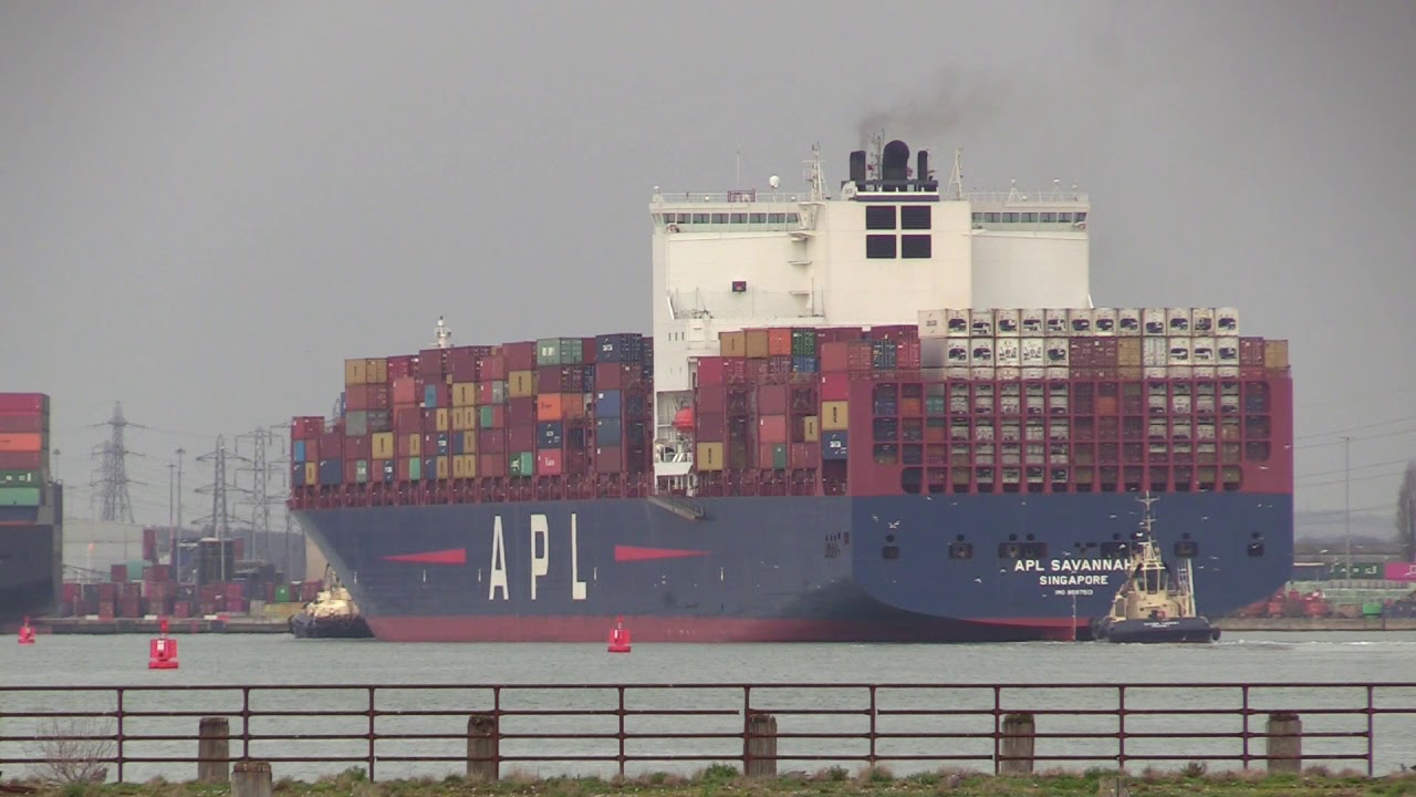 APL Container Ship | APL Savannah arrival into Southampton Docks from ...