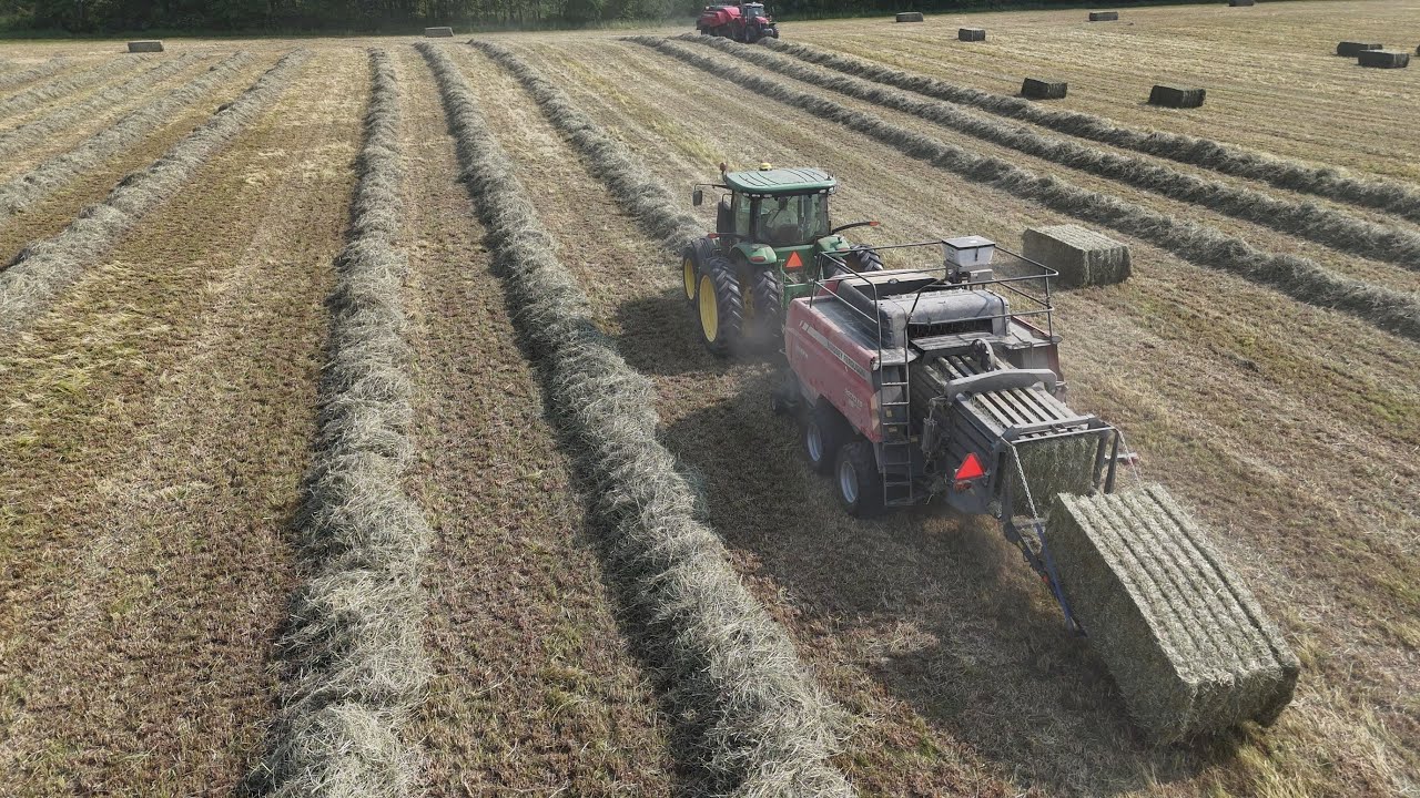 Drone Footage: Harvesting Hay on a Massive Scale - YouTube