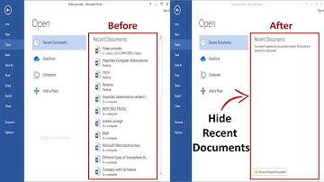 How to Hide Recent Documents List In MS Word