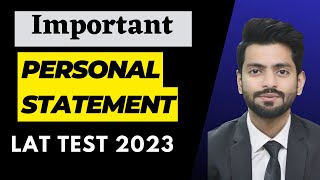 Important Personal Statement in Lat test preparation 2023 | Preparation of law admission test |