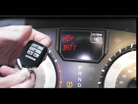 60 seconds to "CHANGE KEY BATT" warning light Honda Odyssey - YouTube