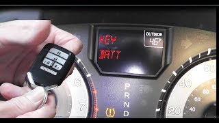 60 seconds to &quot;CHANGE KEY BATT&quot; warning light Honda Odyssey