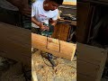 電動チェーンソーで木梁カット⚡一瞬加工!Wood Beam Cutting #Shorts #DIY #Woodworking #Chainsaw #職人技