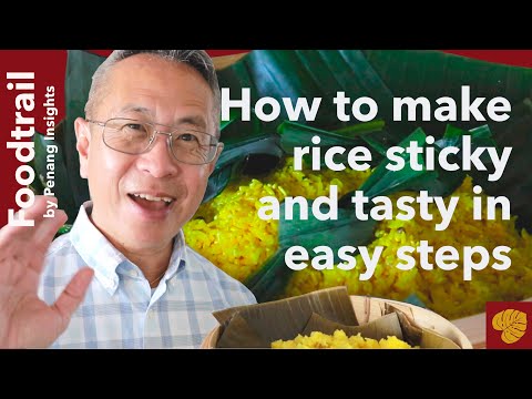 How to make a traditional Malaysian-Chinese sticky rice | nasi kunyit | yellow rice | turmeric rice by Foodtrail with Victor Khoo