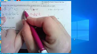 2 10 Notes on graphing parabolas