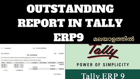 Outstanding statement in tally erp9 malayalam | ageing report | outstanding bills | receivables tall