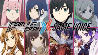 DARLING IN THE FRANXX ALL CHARACTER SAME VOICE ACTOR WITH OTHER ANIME CHARACTER