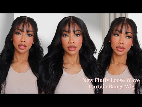 PRE EVERYTHING NEW CURTAIN BANG WIG! FLUFFY LOOSE WAVE BEGINNER FRIENDLY INSTALL|UNICE HAIR