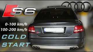 AUDI S6 5.2 FSI V10 (435 hp) COLD START & PURE SOUND