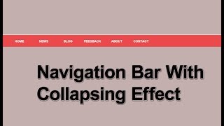Navigation bar with collapsing effects