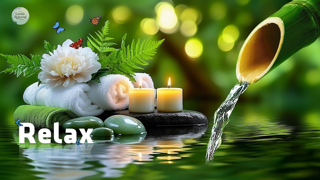 Soothing Spa Piano Music 🌿 Relaxing Sleep Music & Nature Sounds, Bamboo Water Fountain, Calm Music
