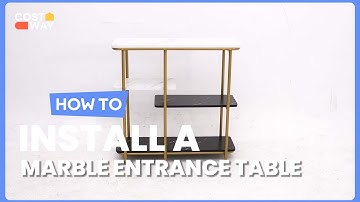 How to Install the 4 Tier Faux Marble Entrance Table with Shelves | JV10382 #costway #howto