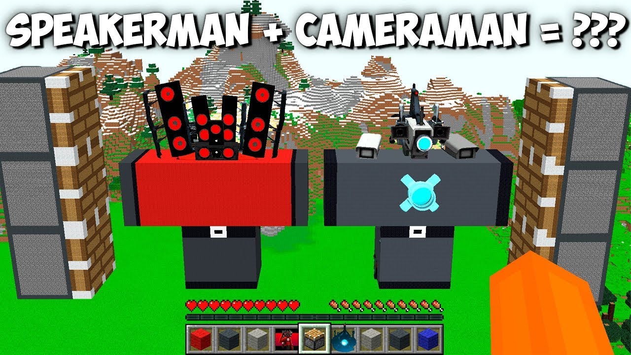 Camera Man Block I COMBINE BIGGEST CAMERAMAN and SPEAKERMAN OF 1000 BLOCKS in Minecraft ...