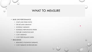 PMP Prep - PMBOK 7 - Project Measurement Performance Domain