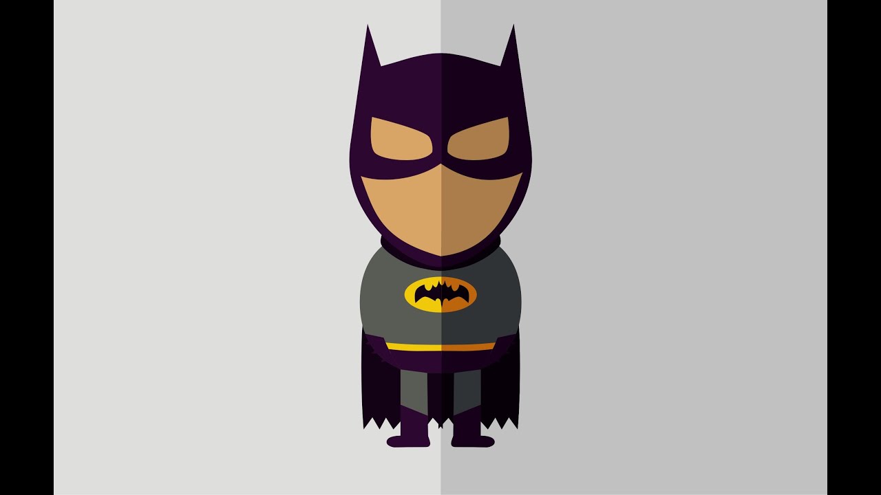 How to Draw a Batman Flat Design using Coreldraw - YouTube