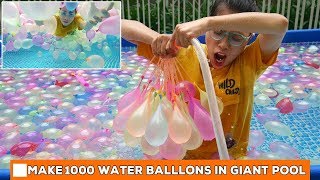 LÀM BỂ BƠI KHỔNG LỒ VỚI 1000 QUẢ BONG BÓNG NƯỚC - GIANT BALLON POOL
