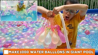 Make A 1000 Water Ballons In Giant Pool