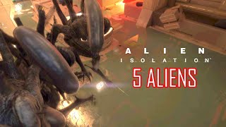 Alien: Isolation - I Tried Escaping 5 XENOMORPHS (It Broke the Game)