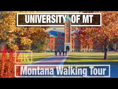 Missoula - University of Montana Campus Tour -  City Walks - Virtual Walk Treadmill Walking Scenery