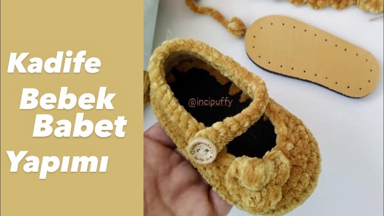 Kadife İpli Bebek Babet ( 17-18 numara deri tabanlı ) #baby #easy #making