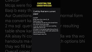 cs403p final term current paper 2026 #vu #vuexams #cs403p