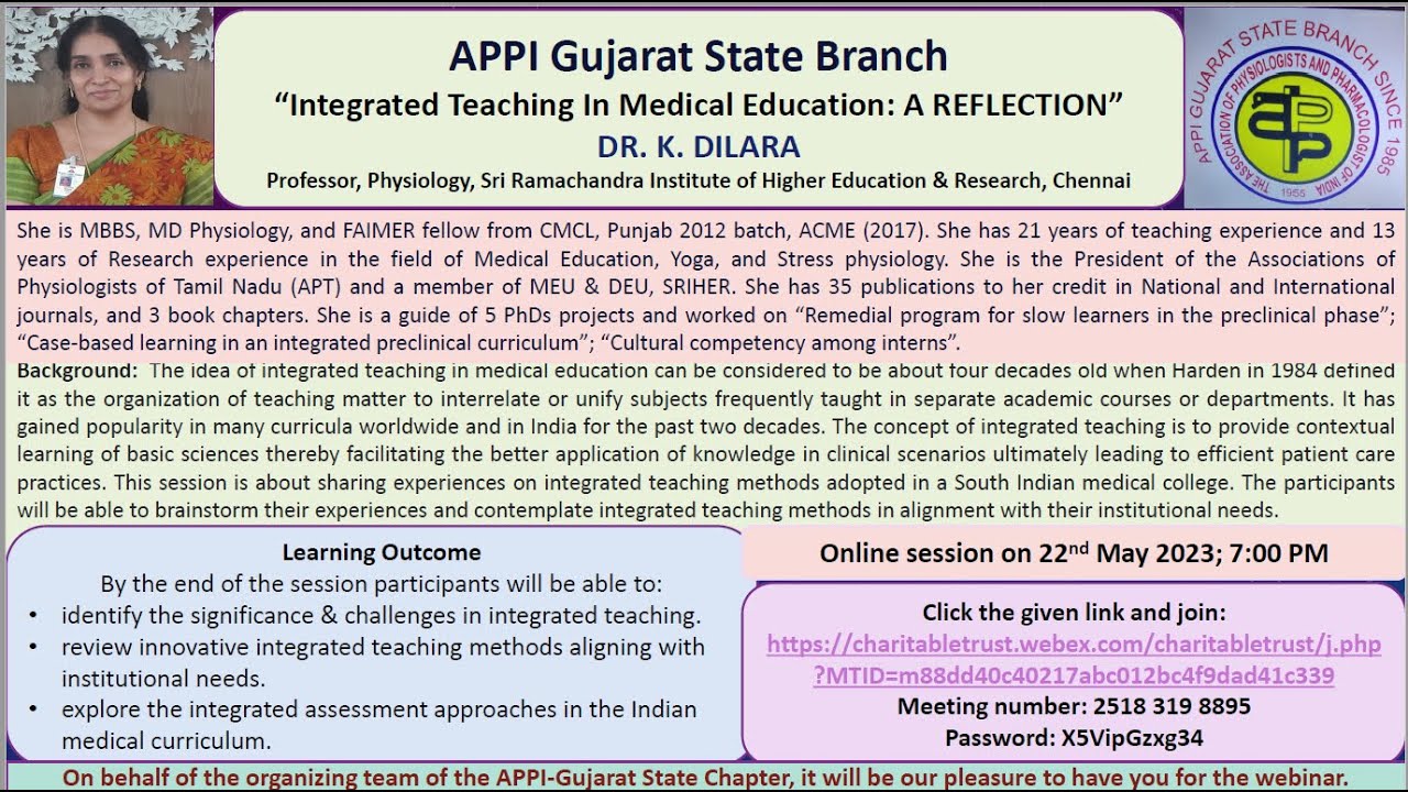Integrated Teaching In Medical Education A REFLECTION By Dr K Dilara 