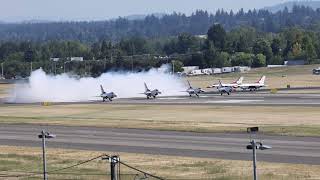 United States Air Force Thunderbirds Take Off From Kpdx On Runway 28L