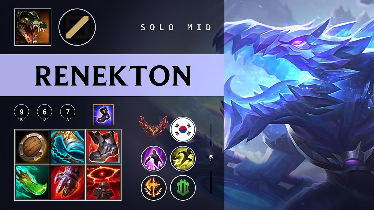 Renekton Mid vs Akali - KR Grandmaster Patch 26.05
