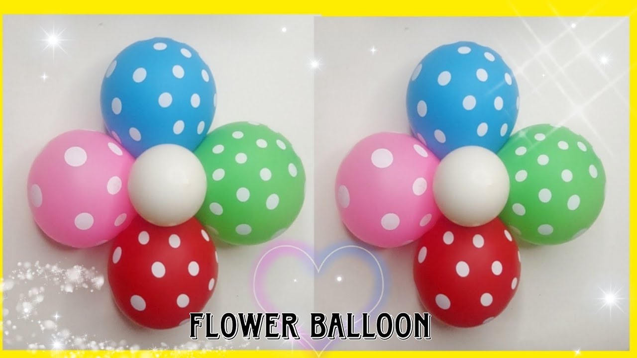عمل ديكور ورده بالبالونات بطريقه سهله جدا واحترافية للحفلات واعياد الميلاد  والعيد Balloon Flower - YouTube