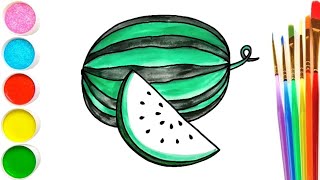 Bolalar uchun qoramol rasm chizish. How to draw a watermelon. сурет салу қарбыз
