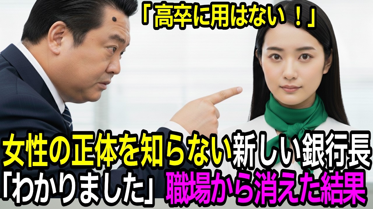 高卒はクビと告げた新頭取。女性の正体を知らずに。「わかりました」職場から消えた結果...