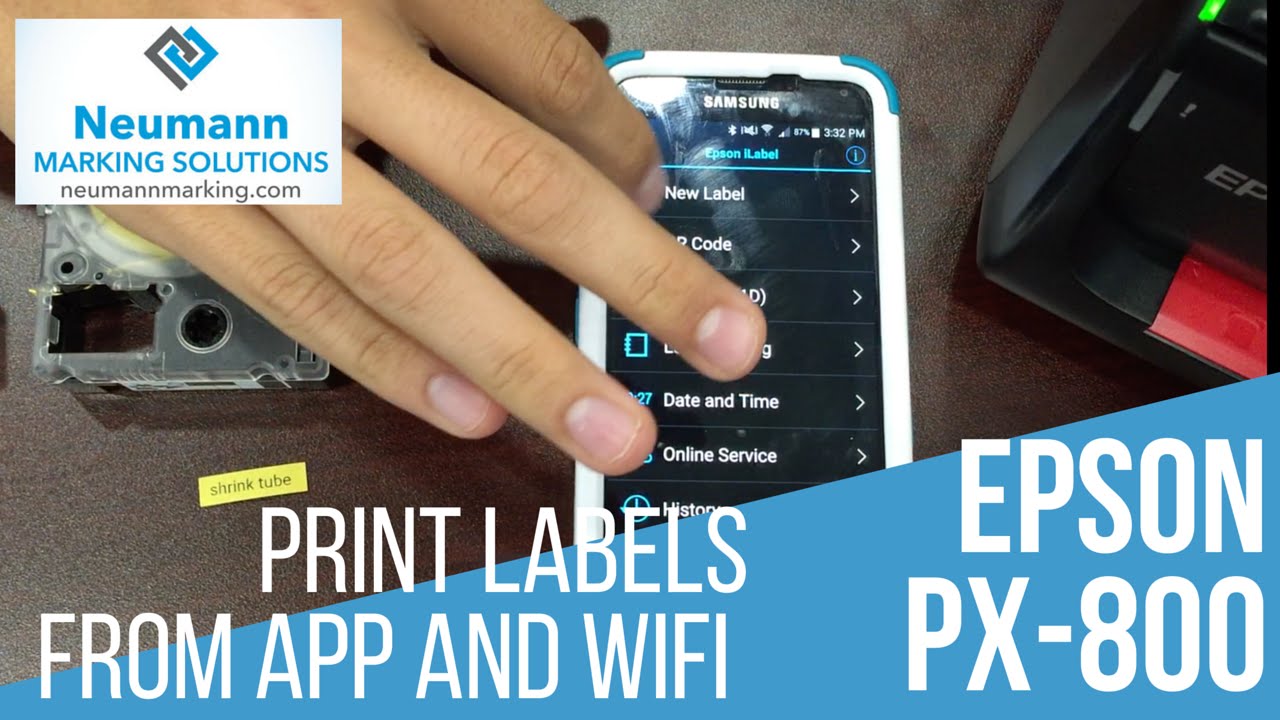 Epson LWPX800 print labels from app YouTube