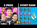 Can 5 Pros Beat EVERY RANK In VALORANT?!