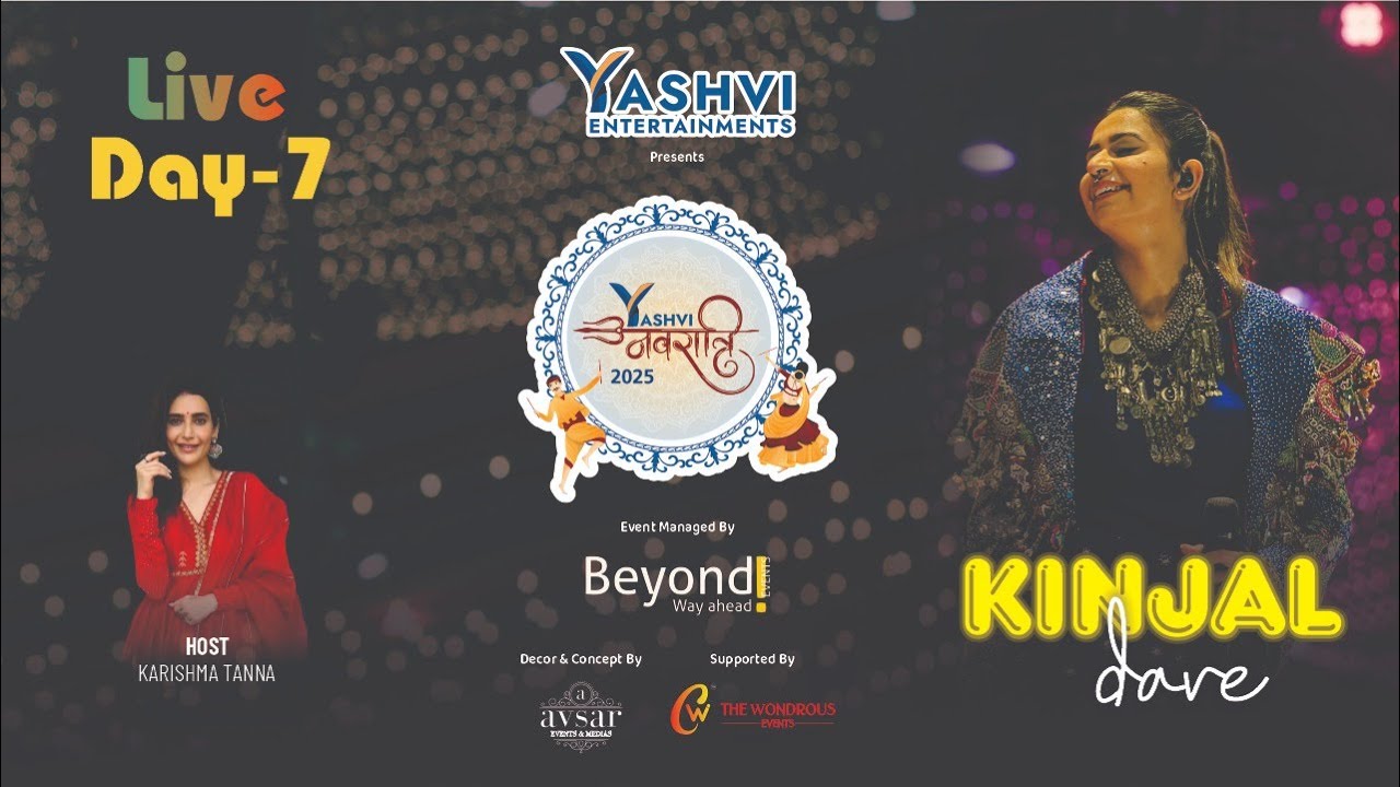 Yashvi Navratri 2025 | Live Garba Day 7 | Kinjal Dave | Host Karishma Tanna | Surat 2025