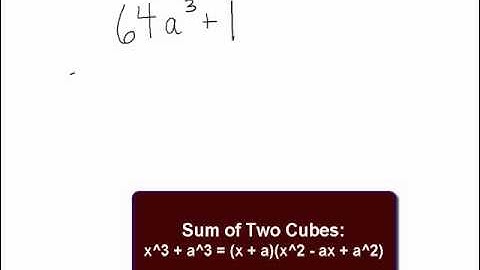 College Algebra Prerequisite - Factoring a Sum of Two Cubes Example