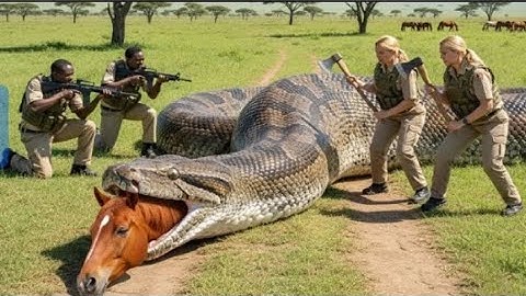 Courageous Rescue Team Subdues Giant Python to Save a Vulnerable Broodmare! 🐴🐍🛡️