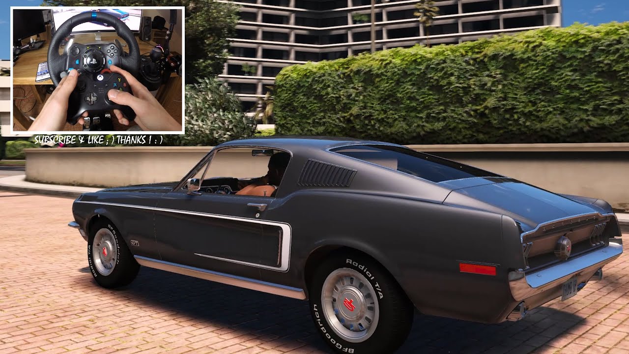 1968 Ford Mustang GT 390 Fastback GTA V Logitech G29 When GTA VI 