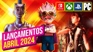 LANÇAMENTOS DE JOGOS ABRIL/2024 - PC/XBOX/PS4/PS5/NINTENDO SWITCH