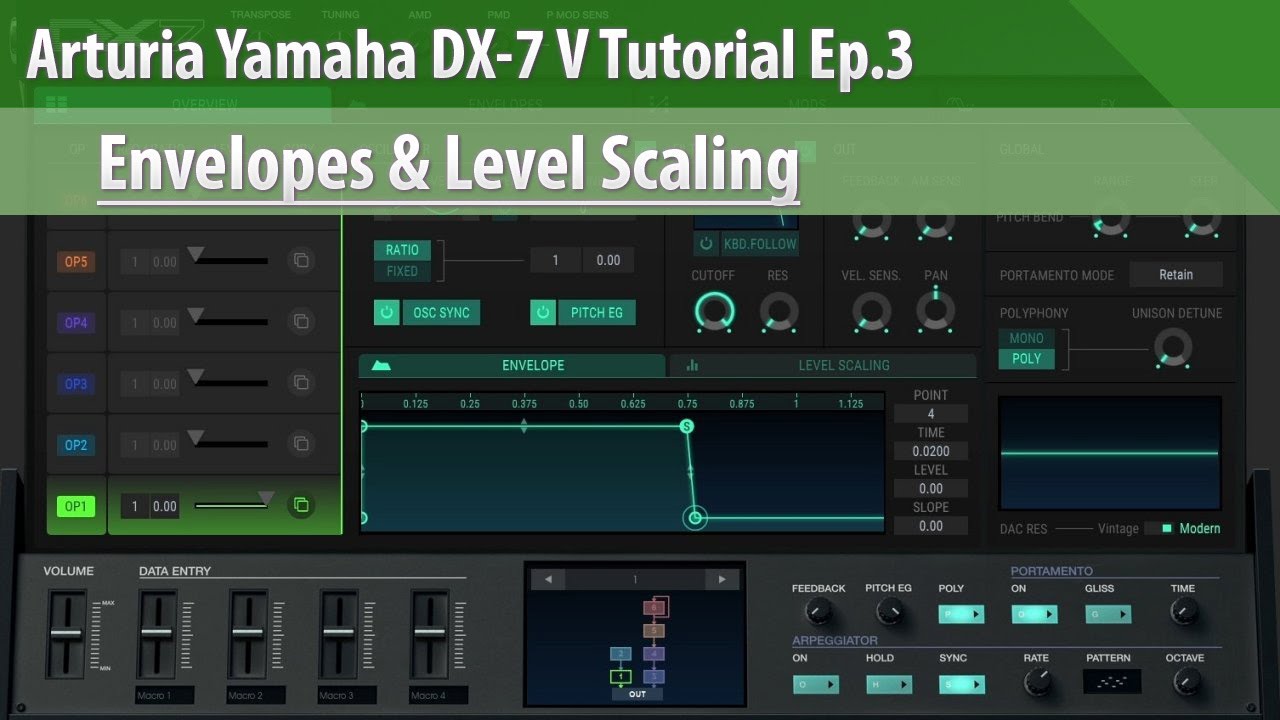 Arturia Yamaha DX-7 V Tutorial Ep.3 - Envelopes & Level Scaling - YouTube