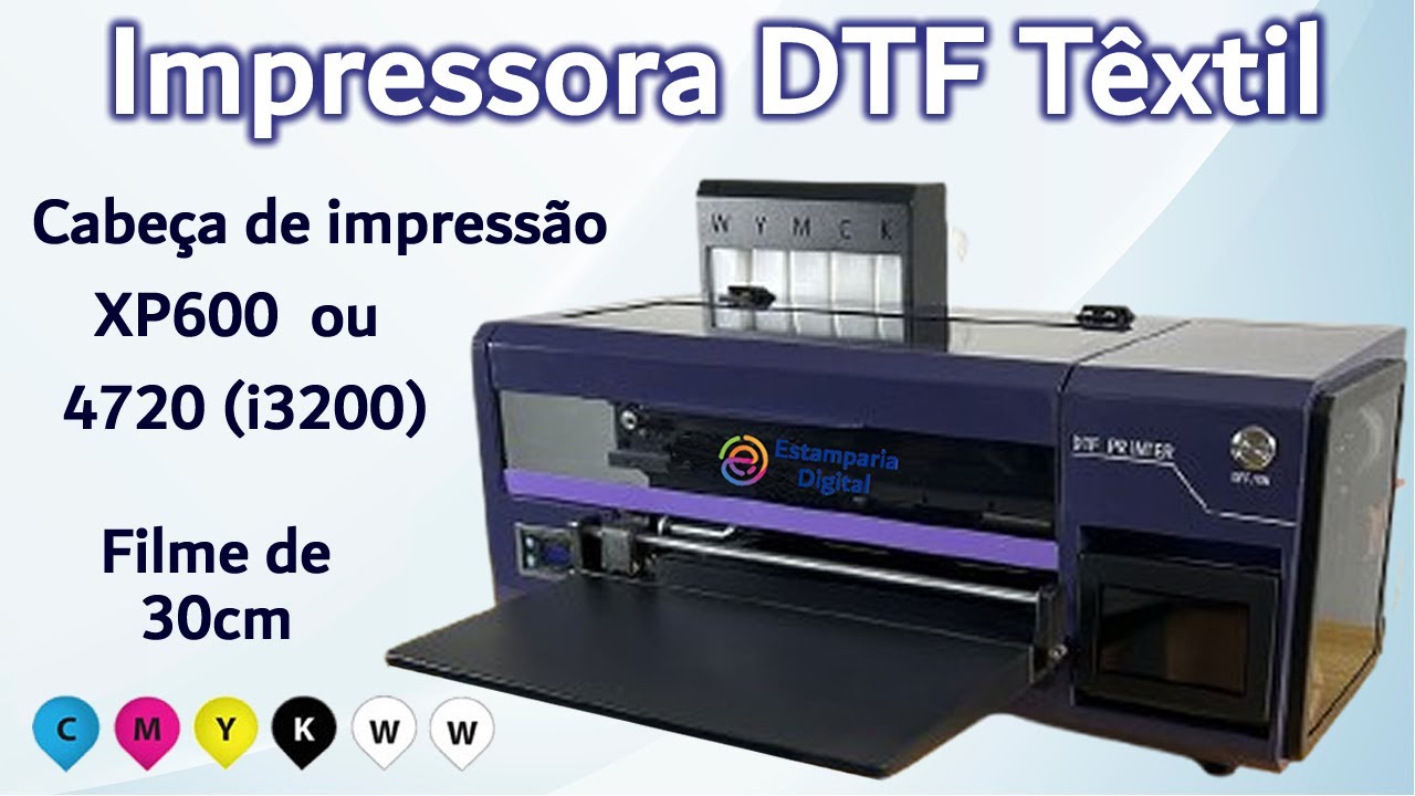 Impressora DTF Têxtil com 1 cabeça XP600 ou  i3200