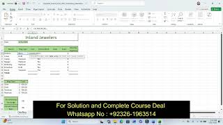 Pearson MyLab Excel Chapter 2 Cumulative Assessment - Inland Jewelers 1.1 | VLOOKUP IF PMT Functions