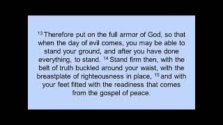 Therefore Put on the Full Armor of God (Ephesians 6:10-18 preceded by 1 Peter 5:8)