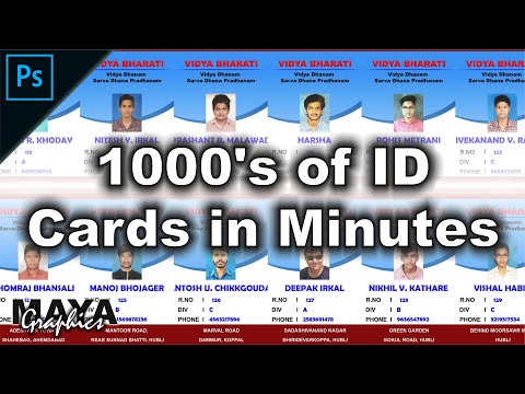 Auto Create 1000s of custom designs using variables in photoshop | 100s of ID cards in Minutes