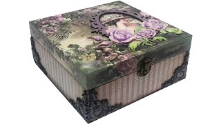 DIY DECOUPAGE BOX WITH RICE PAPER / DECOUPAGE DECOR