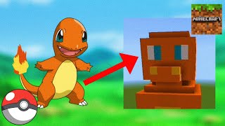 So I build Charmander from memory on Minecraft