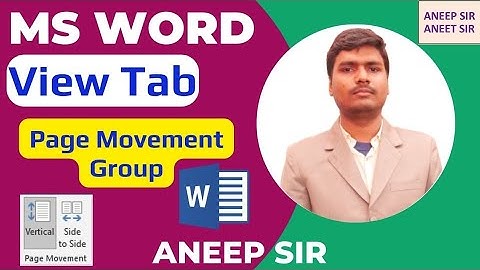 MS Word - View Tab - Page Movement Group - MS Word - Vertical - Side To Side