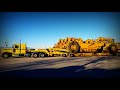 CRS Heavy Haul moving 657 scrapers live action oversize pilot filming