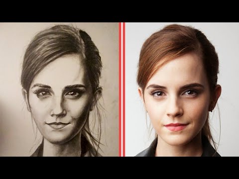 Рисунок Эммы Уотсон карандашом/ Emma Watson pencil drawing • Релакс для ваших глаз  •  Relaxation