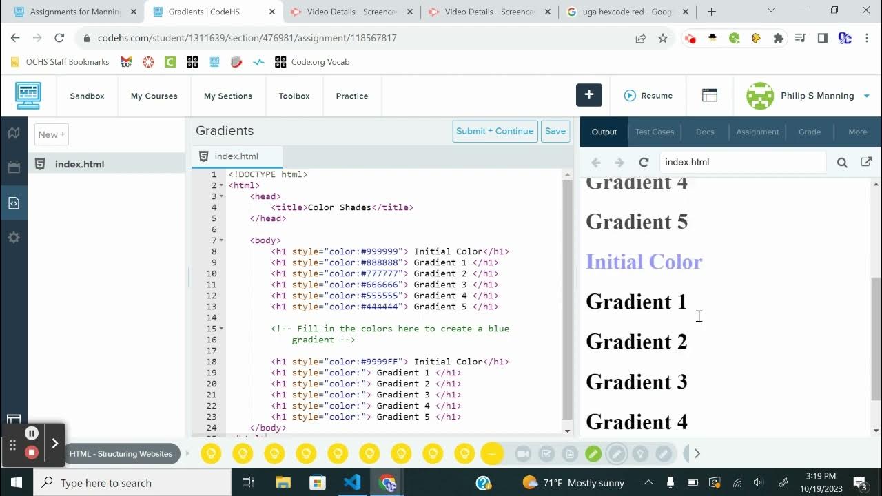 CodeHS Web Design (Monet) Intro to HTML Lesson 2.10 Exercises Tutorial ...