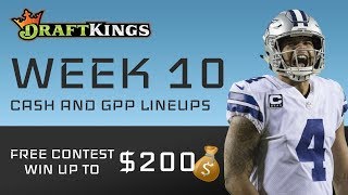 DraftKings Week 10 NFL DFS Picks: Cash \& GPP Lineups 2019